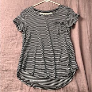 Hollister black and white striped short sleeve top